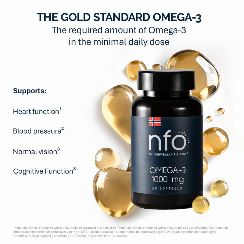 Omega-3 鱼油 1000 毫克 - 60 粒胶囊