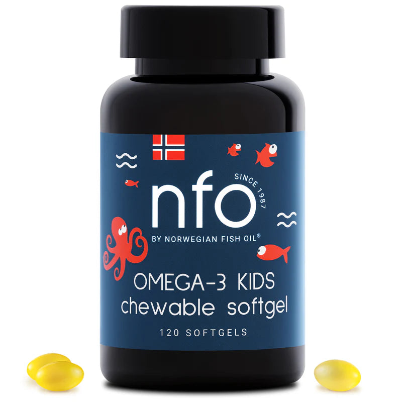 NFO® Omega-3 儿童咀嚼胶囊配维生素D - 120粒胶囊